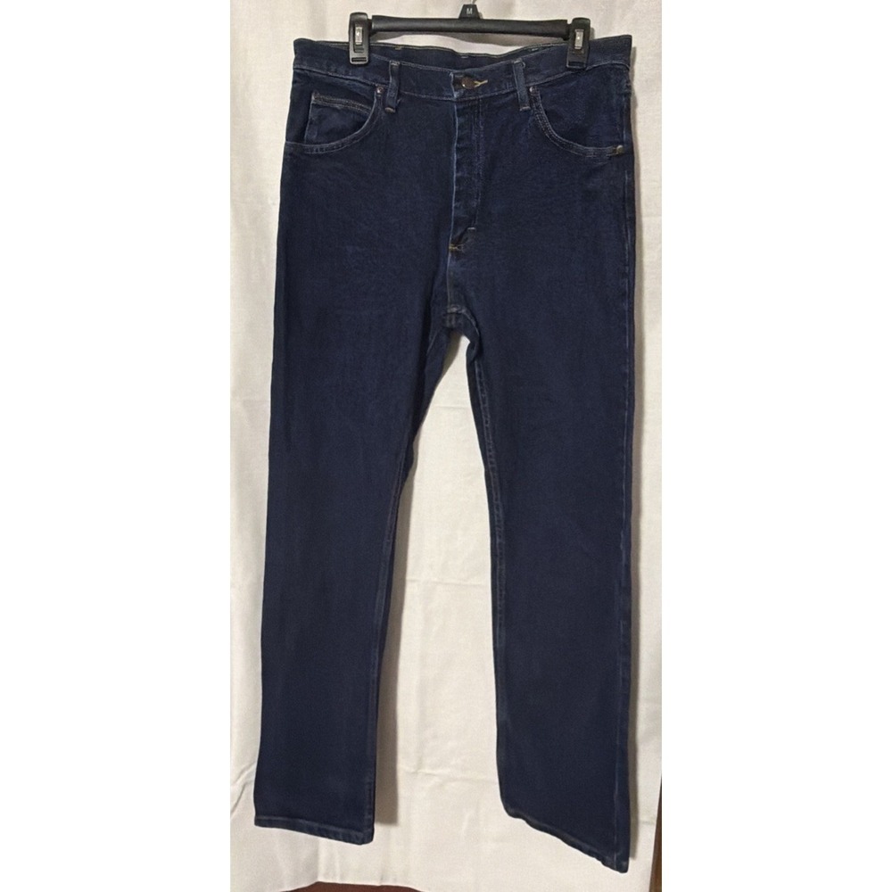 Wrangler Jeans Mens Sz 34x32 Five Star Relaxed‎ Fit Medium Wash Blue Denim EUC